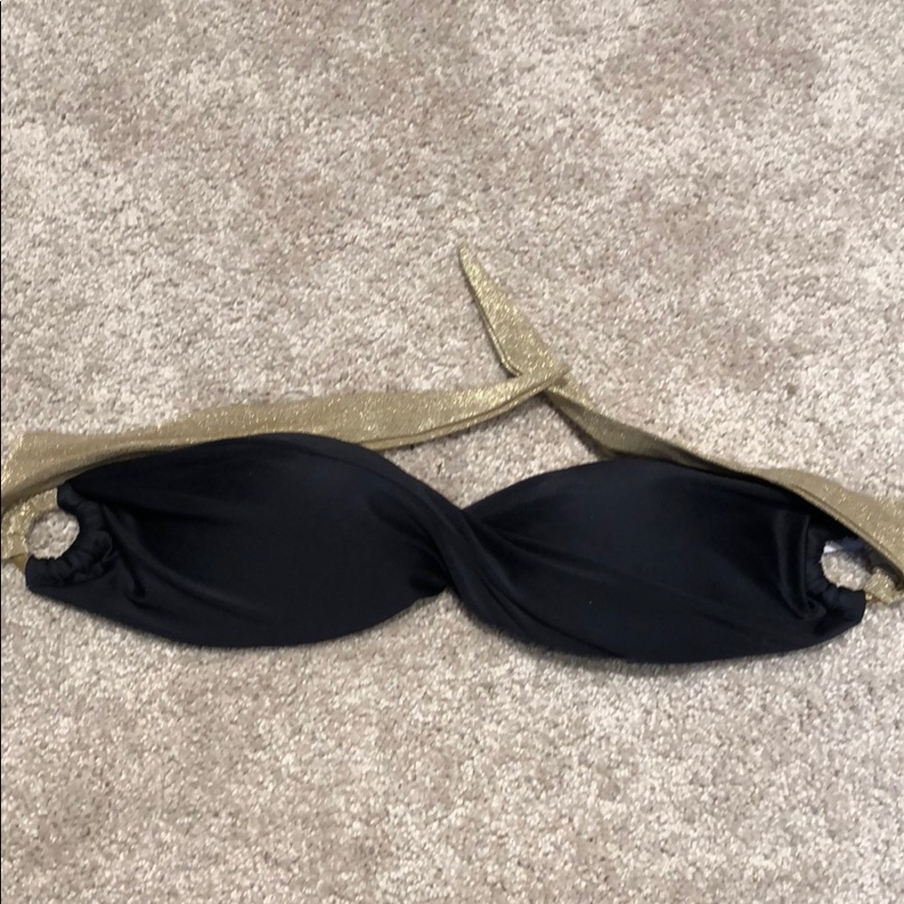 Black bandeau push up bikini top